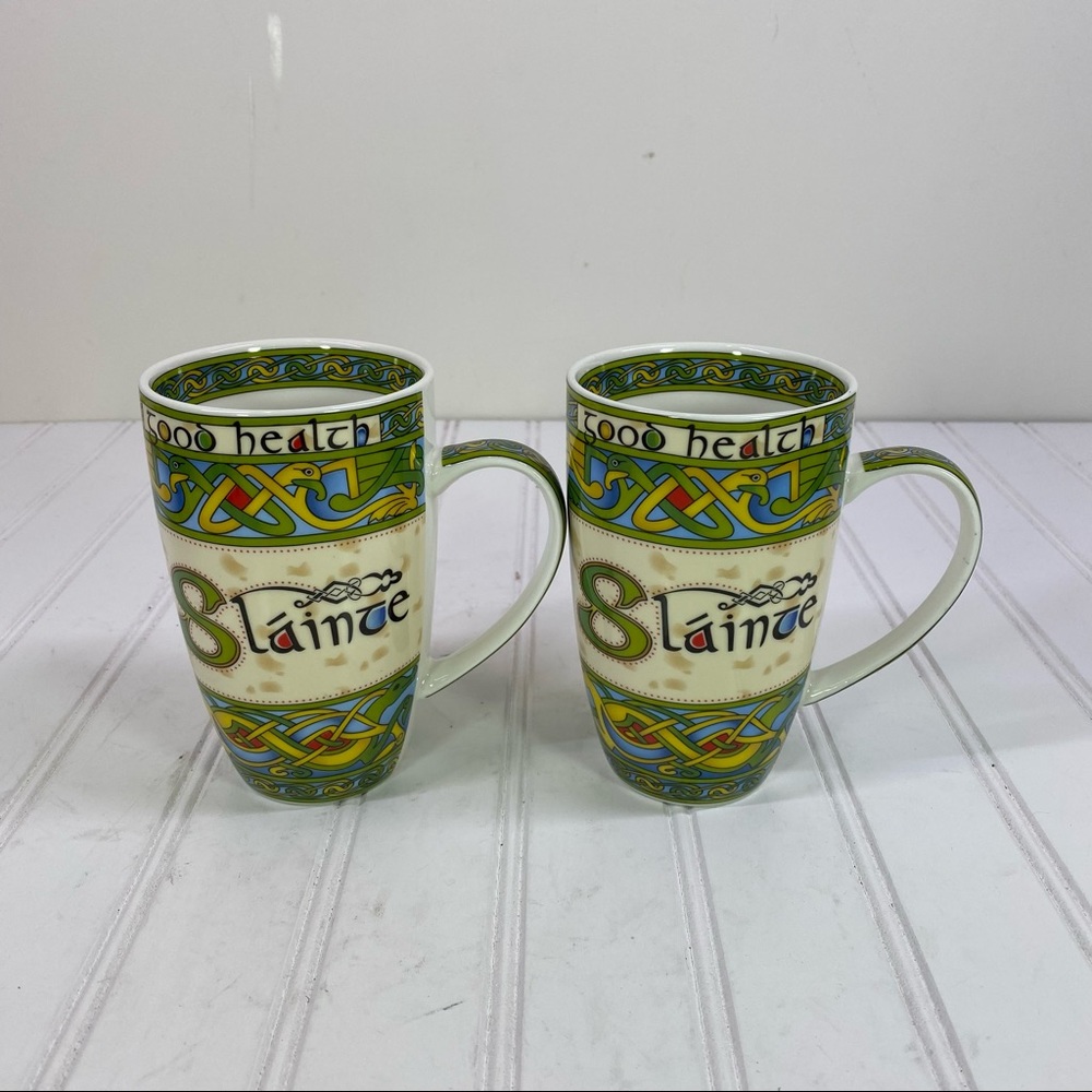 Clara crafts Irish Weave ceramic mugs